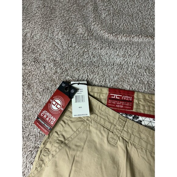 Jordan Craig Joggers Pants Mens Size 42x32 Tan Khaki Cotton Pockets Tapered Leg - Picture 8 of 16